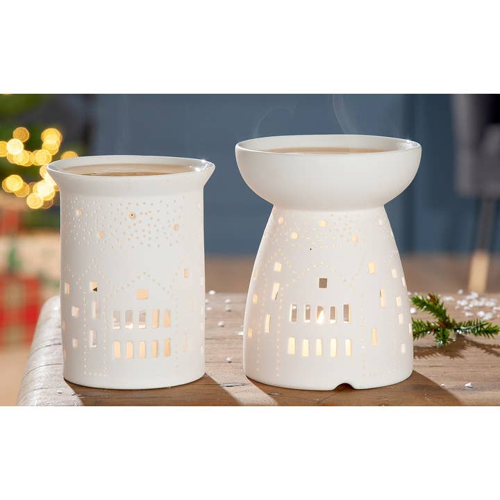 Gilde Handwerk Macrander GmbH & Co. KG - Wholesale Oil Warmer - Porzell aroma lamps “house series” VE 6 so1