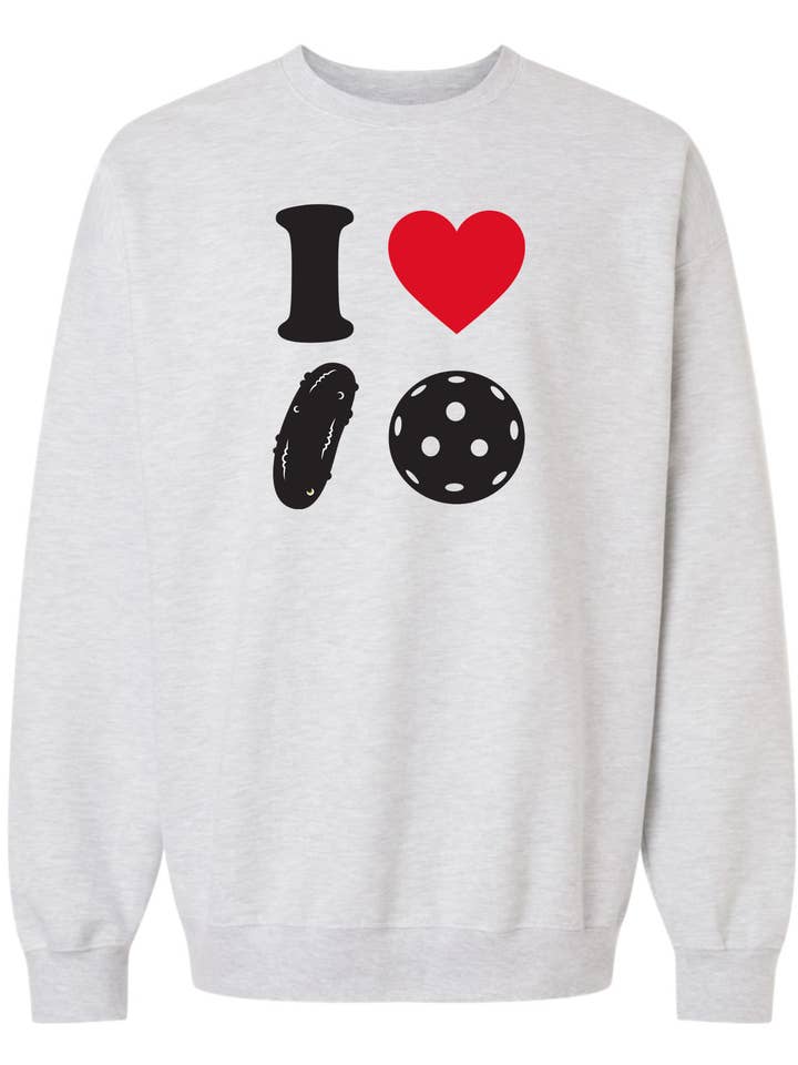 I Heart Pickleball Soft Crewneck for wholesale by Brody's