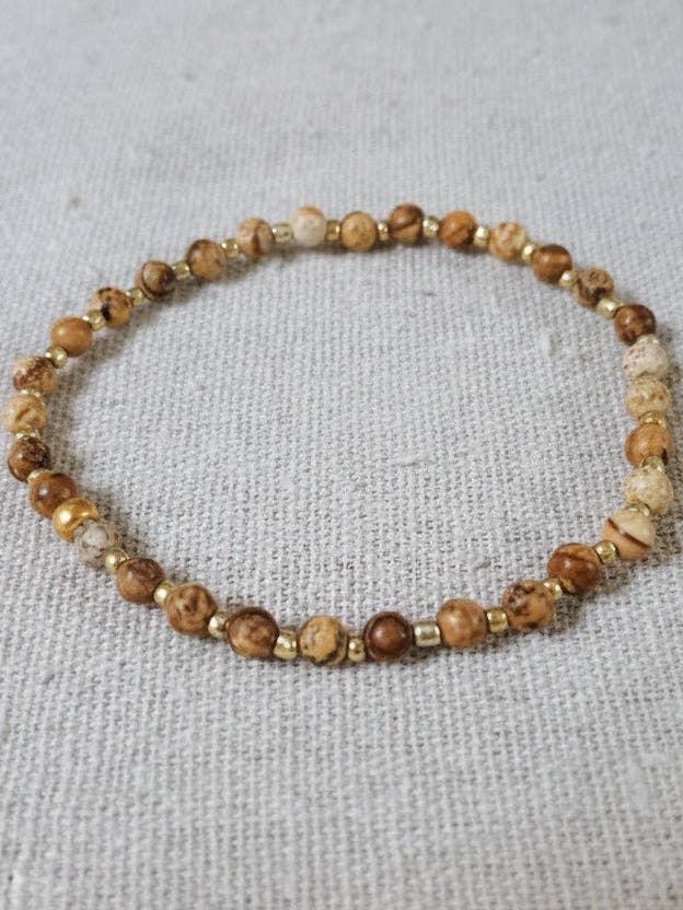 Håndlavet Armbånd med Naturlige Jaspissten | Kobber & Creme | American Taina Crafts for engroshandel hos American Taina Crafts