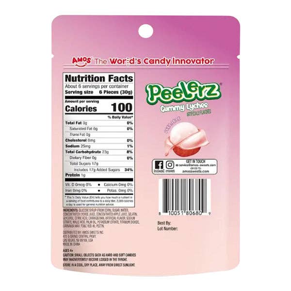 Showcase - Wholesale Gummy - Amos 4D Peelerz Peelable Fruit Gummy Candy (6oz) Multiple Flavors1