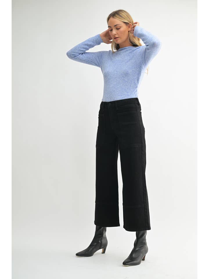 JBD - Wholesale Jeans - Women's - DP797 - BLK - High Rise Cropped Wide Leg2