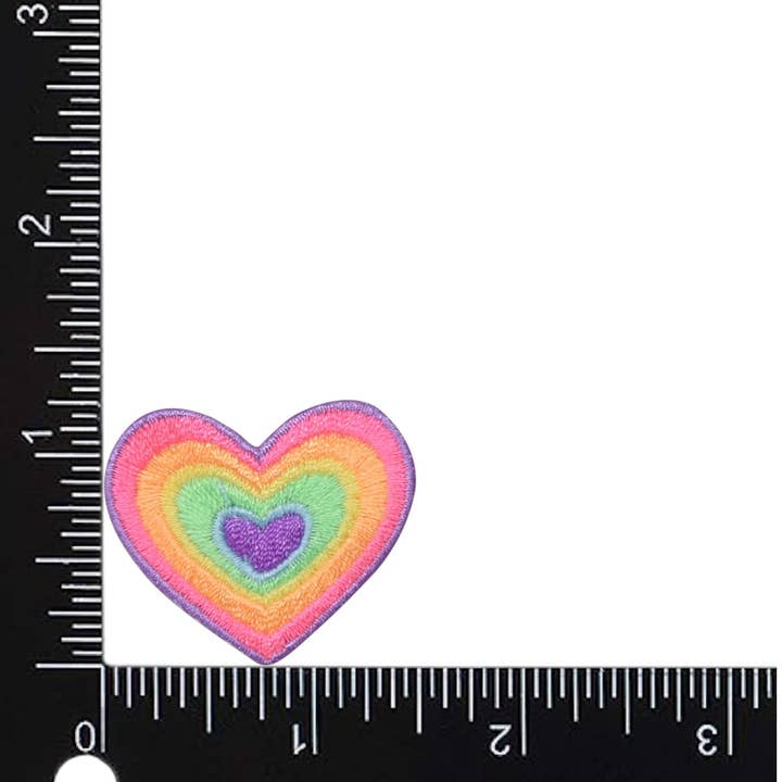 Wholesale Applique - Wholesale Patch - Heart, Pastel Multi-color, Retro Hippie Iron on Patch1