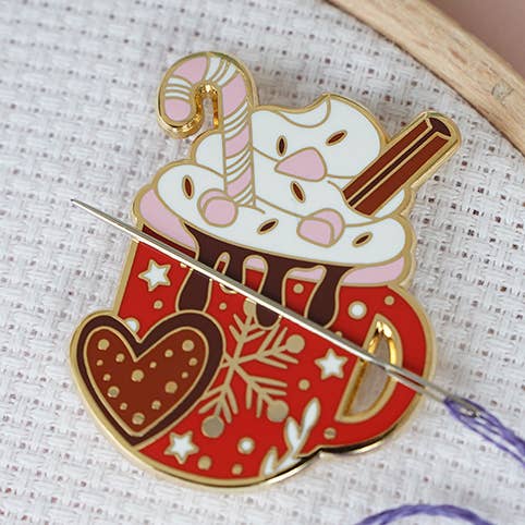 Hot Chocolate Needle Minder for wholesale by Caterpillar Cross Stitch