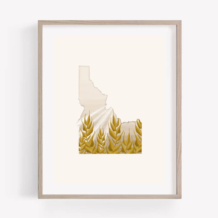 Imprimé minimaliste en forme de blé de l'Idaho, neutre pour la vente par A M A N D A H O L D E N D E S I G N S