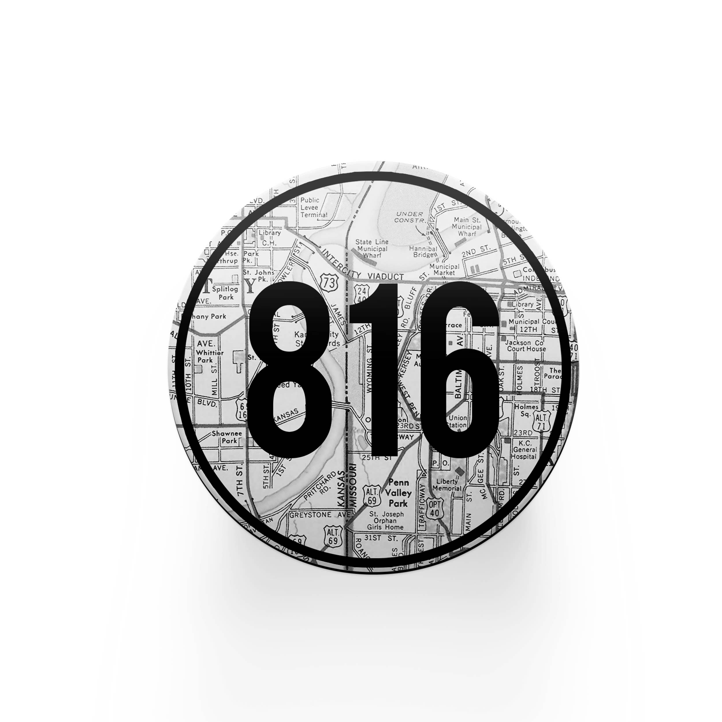 Paperfinch Design - Venta al por mayor Posavasos - Juego de posavasos con código de área 4 Kansas City Missouri 8162