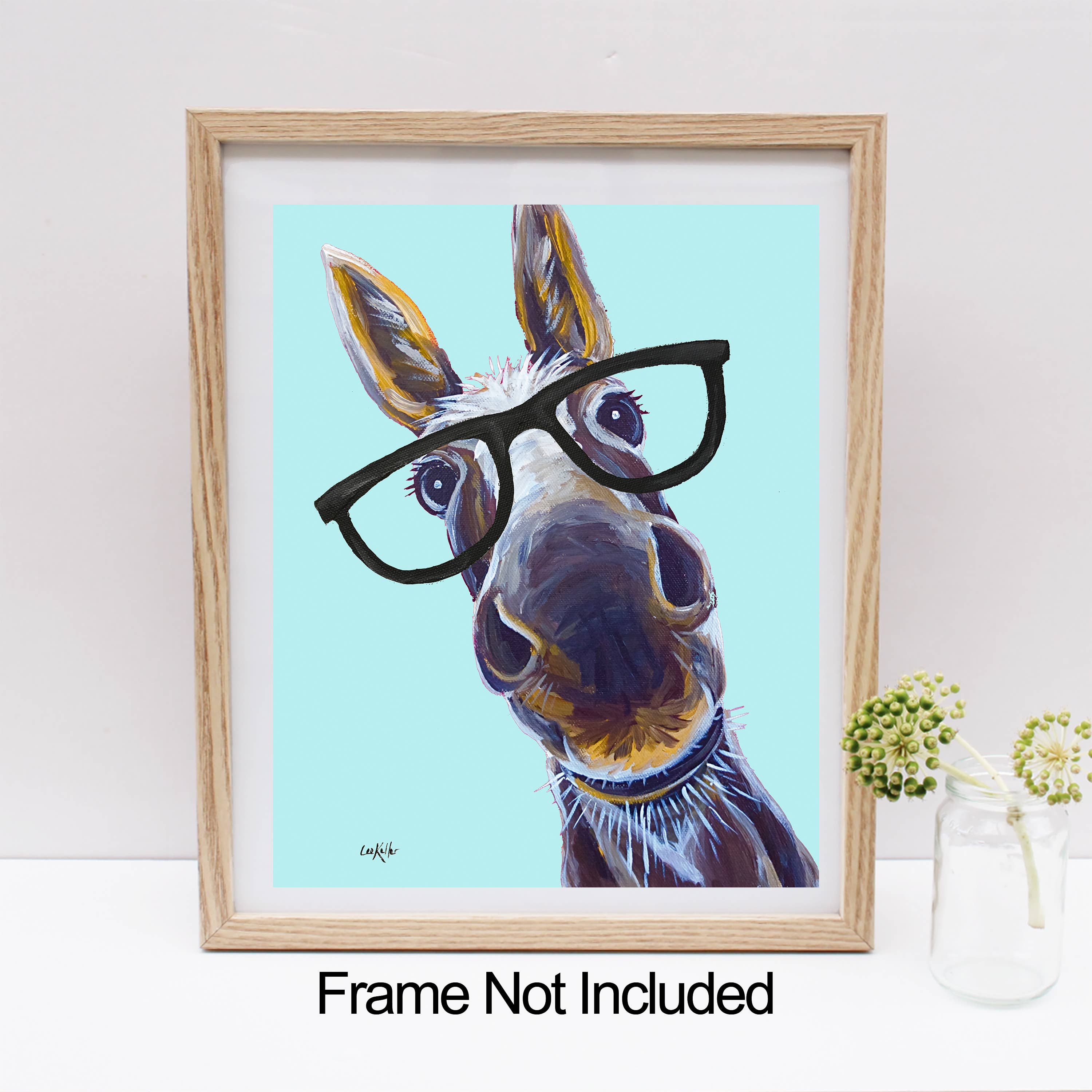 Hippie Hound Studios - Wholesale Art Print - Donkey Art Print, 'Snickers' Farm Animal Art Print
