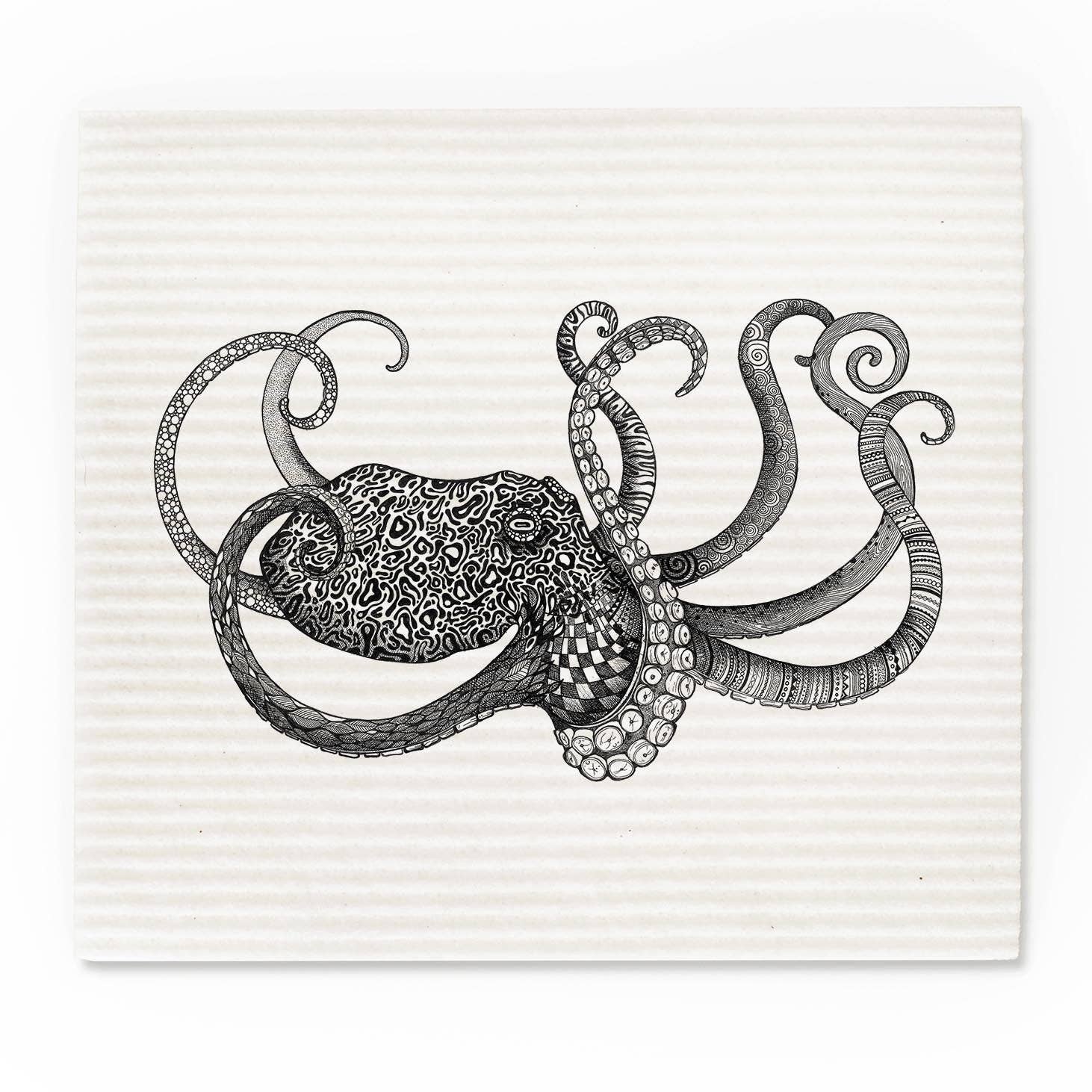 LIGARTI – toalha de cozinha por atacado – Conjunto com 3 panos de esponja - tema vida marinha9