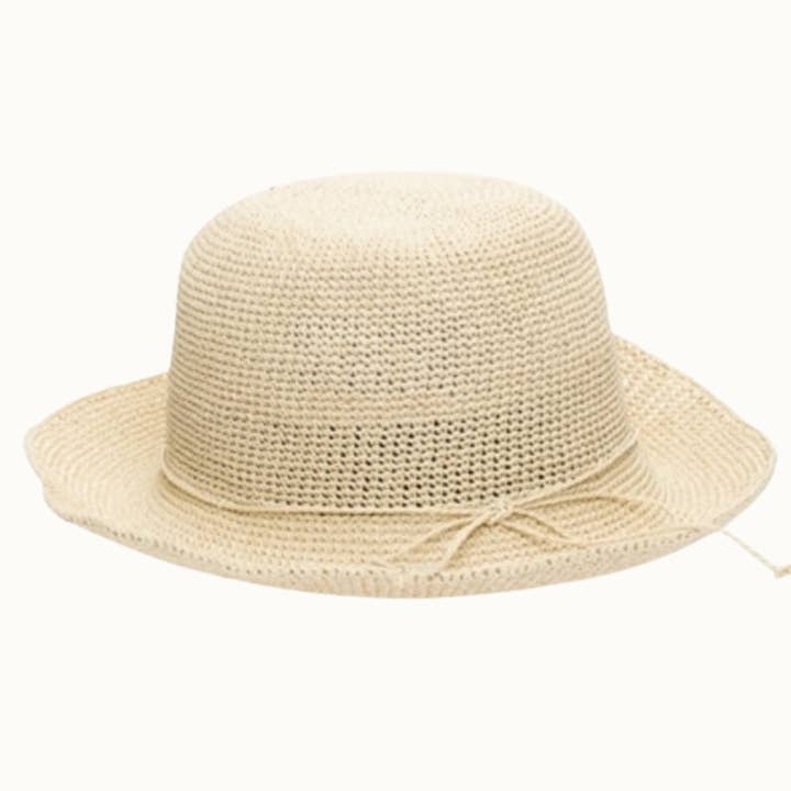 Olive & Pique - Wholesale Bucket Hat - Women's - Finely Crocheted Classic Straw Bucket Hat, Packable