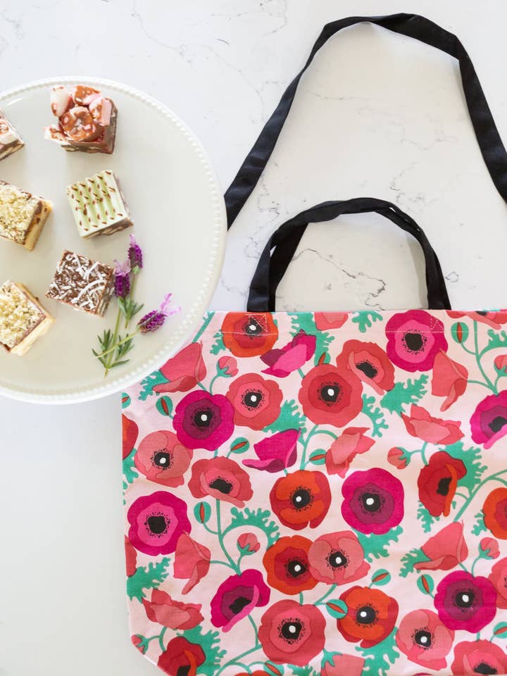 Cotton Tote Bag - Poppies for wholesale by Allgifts Australia