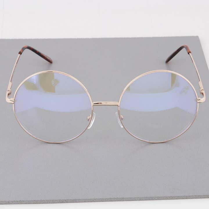 Clear Blue Light Blocker Round Glasses for wholesale on Faire3