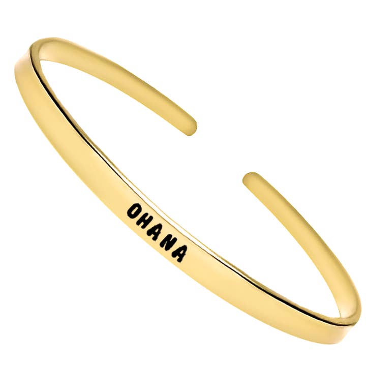 Pulsera Mantra de 18K | Cita de Ohana | Pulsera con Palabra Grabada para venta al por mayor de Camilla Limón