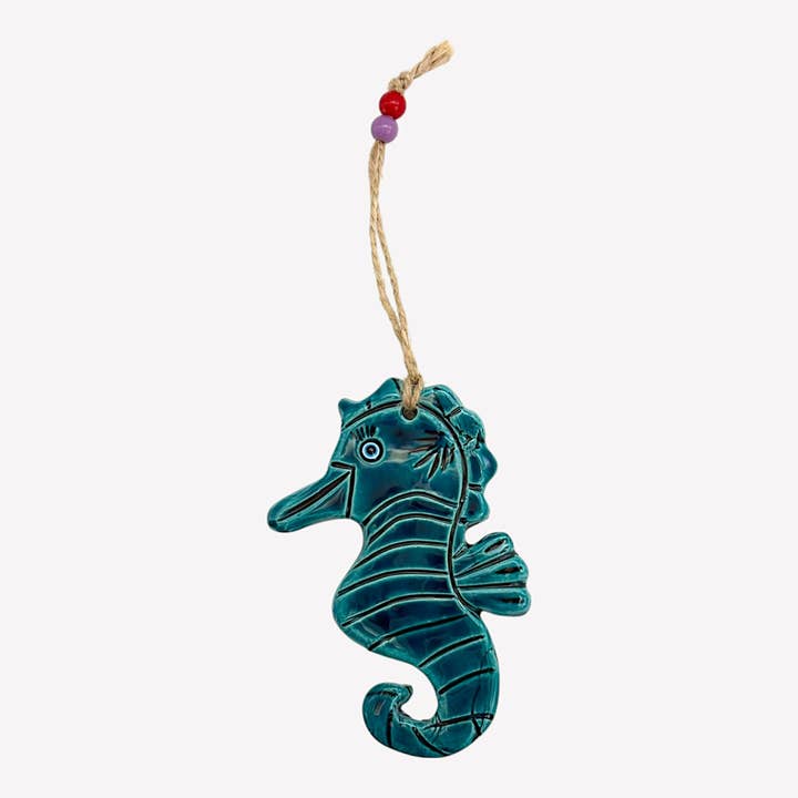Ceramic Wall Decor - Seahorse - Turquoise - 14x10x2cm for wholesale by cotonIQ