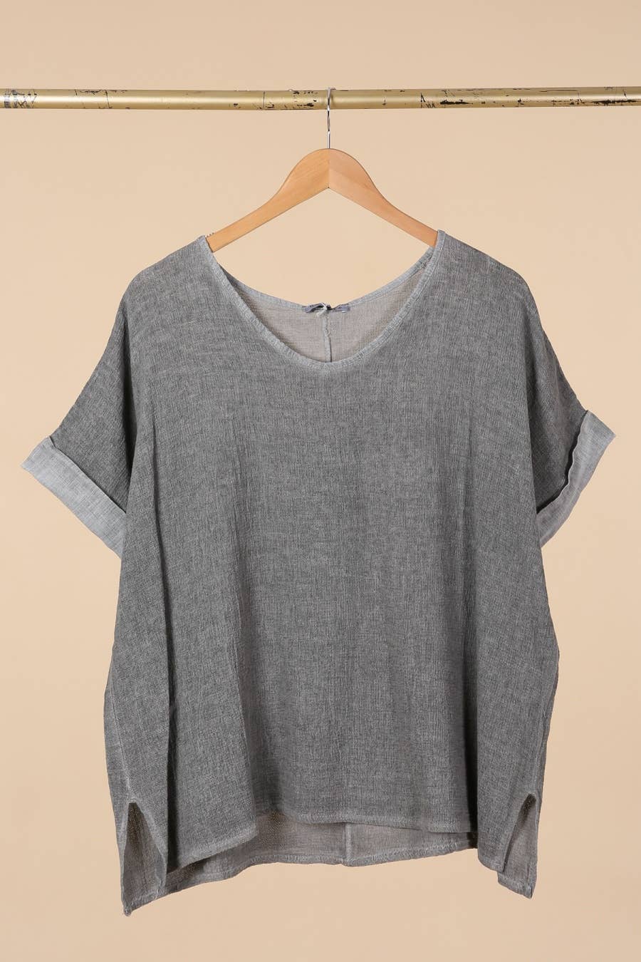 la maison des fibres naturelles – Engroshandel T-shirt – til kvinder – T-shirt i hør- og bomuldsblanding, 10 % hør, 90 % bomuld, model 67639