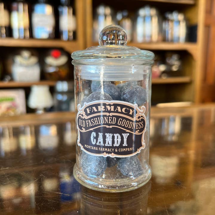 Montana Farmacy - Wholesale Apothecary Jar - Old Fashioned Apothecary jar/ Vintage Blueberry hard Candy