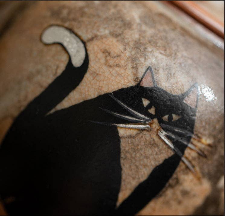 Gohobi （We cover U.S. import duties） - Wholesale Tea Pot - Gohobi Handmade Black Ink Hand-painted Cat Teapot 0026