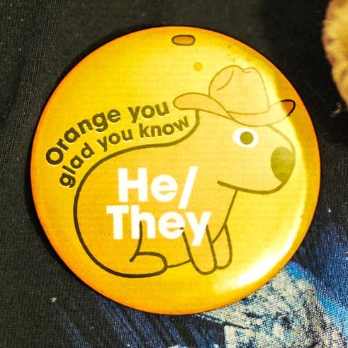 Capybara Pronoun Buttons for wholesale by Salted Fruit Shop