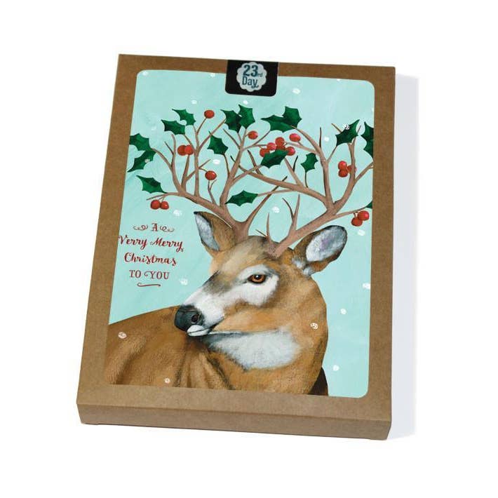 Carte de cerf d'hiver pour la vente par 23rd Day Paper Goods