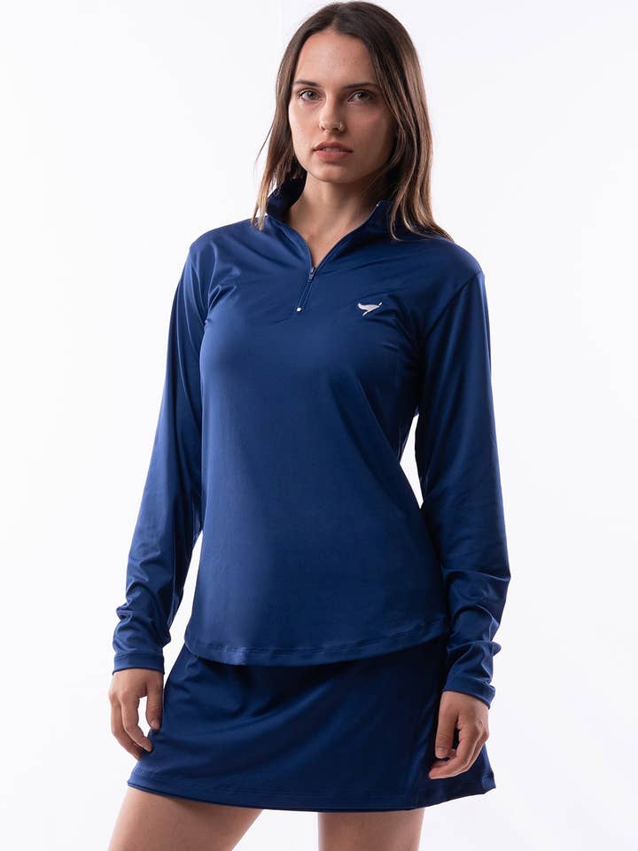 Quarter Zip - Dakota - Blue for wholesale by American Fit