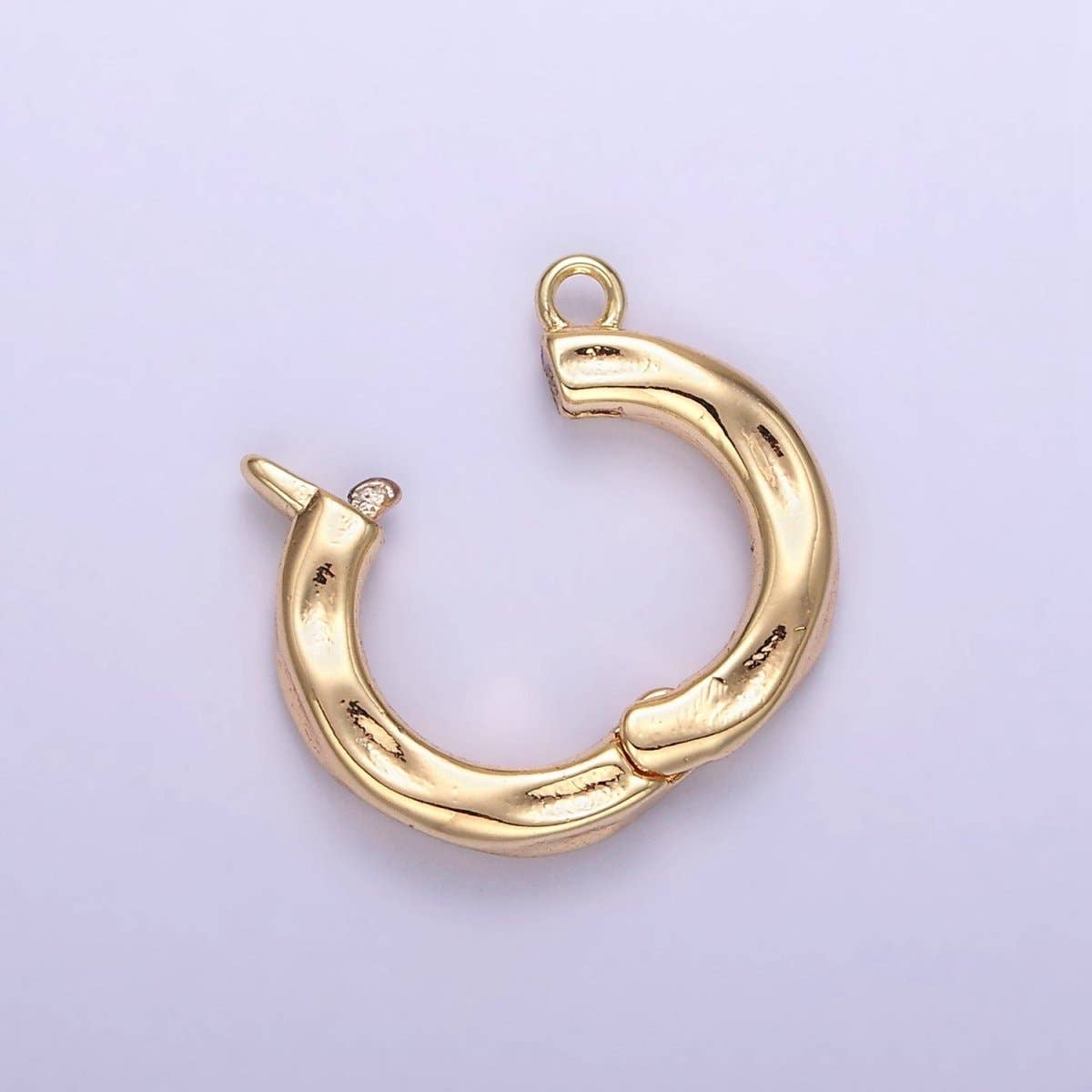 Aim Eternal - Wholesale Clasp - 14K Gold Filled 15mm Round Hammered Enhancer Clasps Closure Findings | Z7952