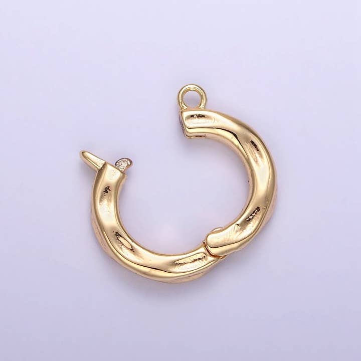 Aim Eternal - Wholesale Clasp - 14K Gold Filled 15mm Round Hammered Enhancer Clasps Closure Findings | Z7952