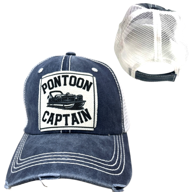 dkhandmade - Wholesale Trucker Hat - Unisex - PONTOON CAPTAIN | UNISEX HAT | DISTRESSED5