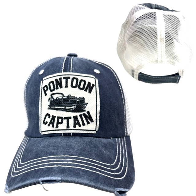dkhandmade - Wholesale Trucker Hat - Unisex - PONTOON CAPTAIN | UNISEX HAT | DISTRESSED5