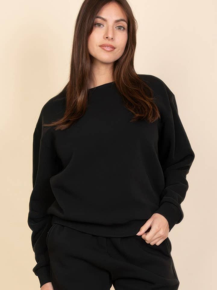 Klassischer Pullover aus Polyfleece mit Rundhalsausschnitt für den Großhandel von CC Wholesale Clothing