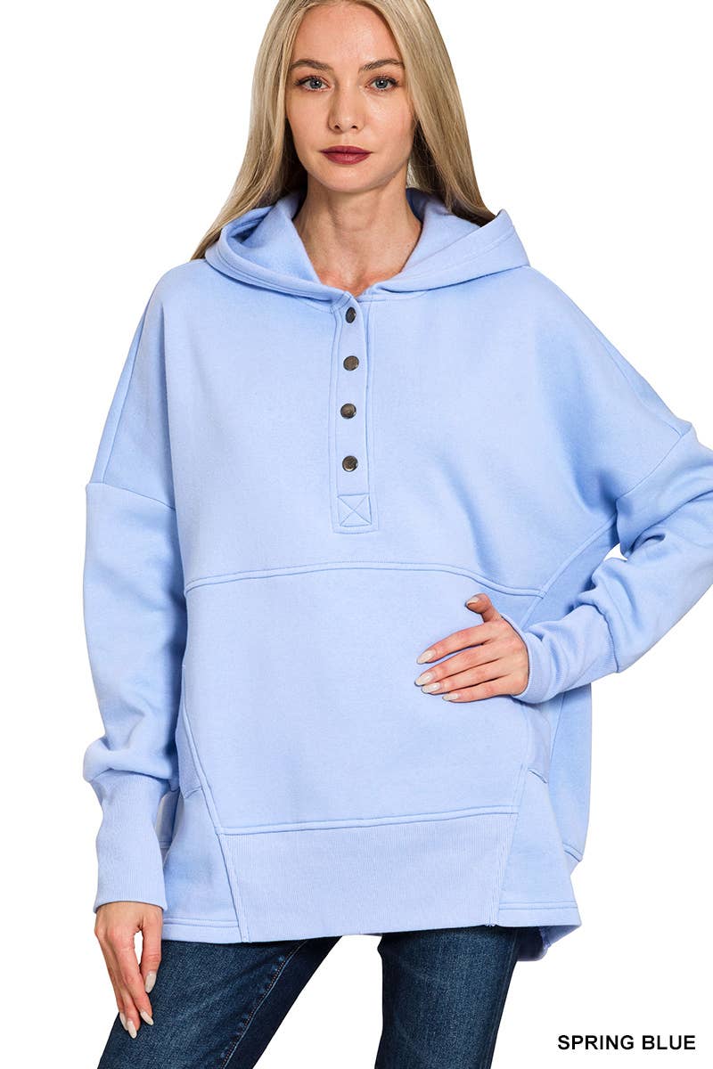 Vanilla Monkey – Hoodie – Mulher por atacado – Camisolas de lã com capuz com meio botão de pressão5