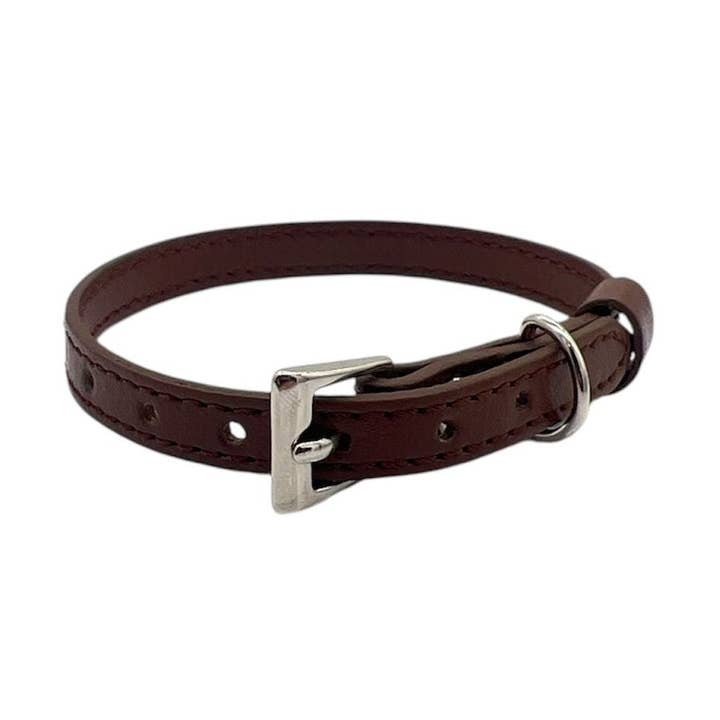 Cat Collar / Small Dog Collar - Brown - Dia 6 CM - Length 23 CM - Width 0,8 CM voor wholesale door Kinky Pleasure