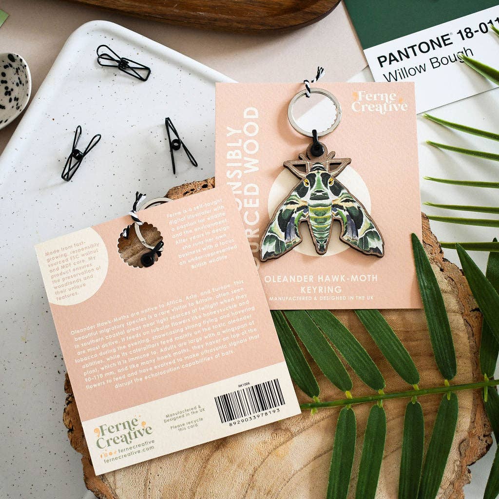 Ferne Creative - Vente Porte-clés – unisexe - Porte-clés en bois Sphinx du laurier-rose1