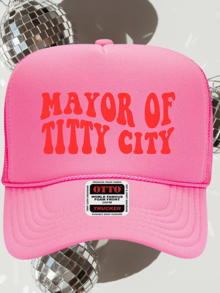 chapeau TRUCKER HAT du maire de Titty City (Copie) pour la vente par Charlie Grey