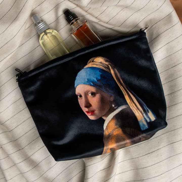 BORSA COSMETICA GRANDE VERMEER "RAGAZZA CON L'ORECCHINO DI PERLA" per la vendita all'ingrosso da parte di Pitextile