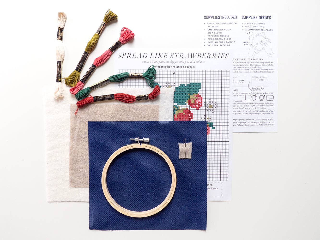 Junebug and Darlin – Großhandel Kreuzstich-/Stickzubehör – Set Spread Like Strawberries1