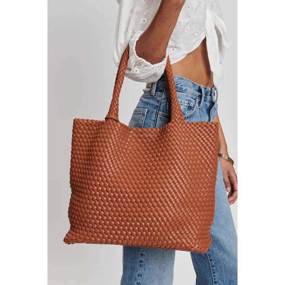 Moda Luxe - Vendita all'ingrosso Borsa tote - Donna - Borsa tote intrecciata in pelle vegana Solana27