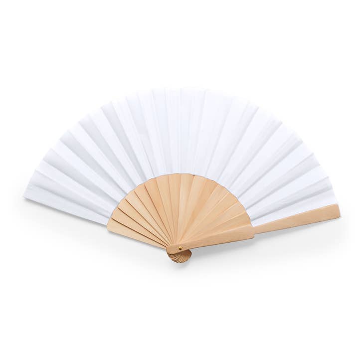 eBuyGB Craft Blanks – wholesale Handheld folding fan – Wood & Polyester Nature Fan 190T Fabric Ribs5