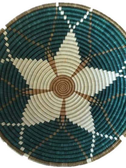 PANIER TISSÉ AFRICAN RWANDA - BASKET ÉTOILE VERTE HOPE pour la vente par The African Home Goods