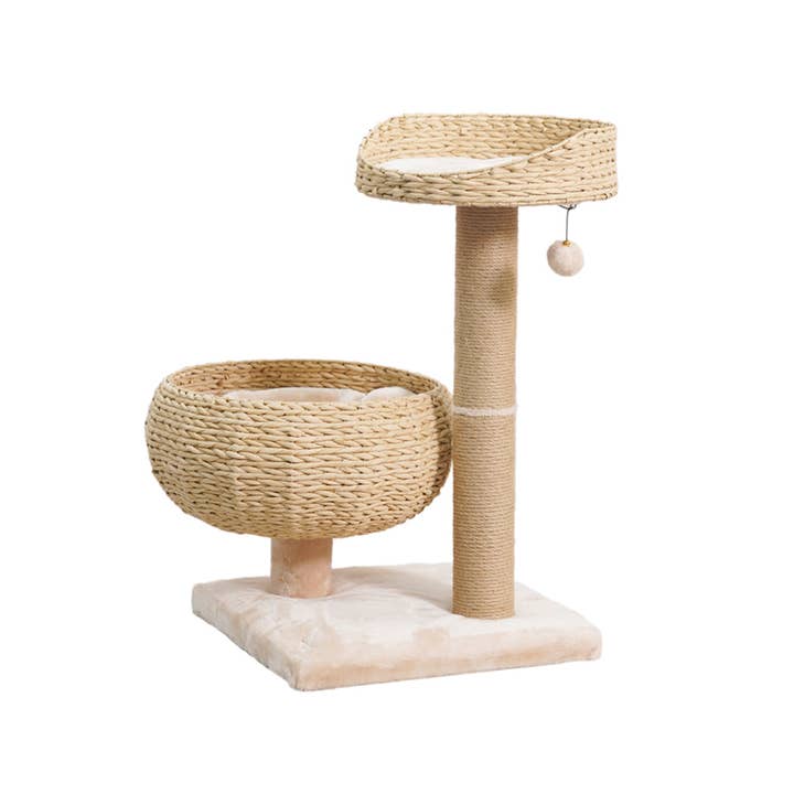 PetPals Group - Wholesale Pet Scratcher - Cat - PetPals Cozy V2 Natural Aesthetic, Handwoven Medium Cat Tree