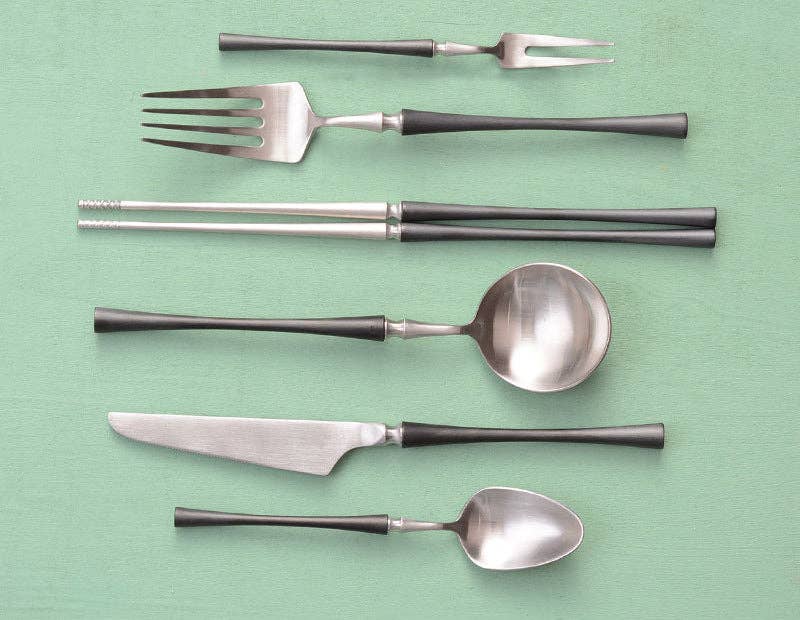 Gohobi （We cover U.S. import duties） – Conjunto de talheres variados por atacado – Gohobi Japanese Vintage Aço Inoxidável Lavado em Pedra Preto Ha0