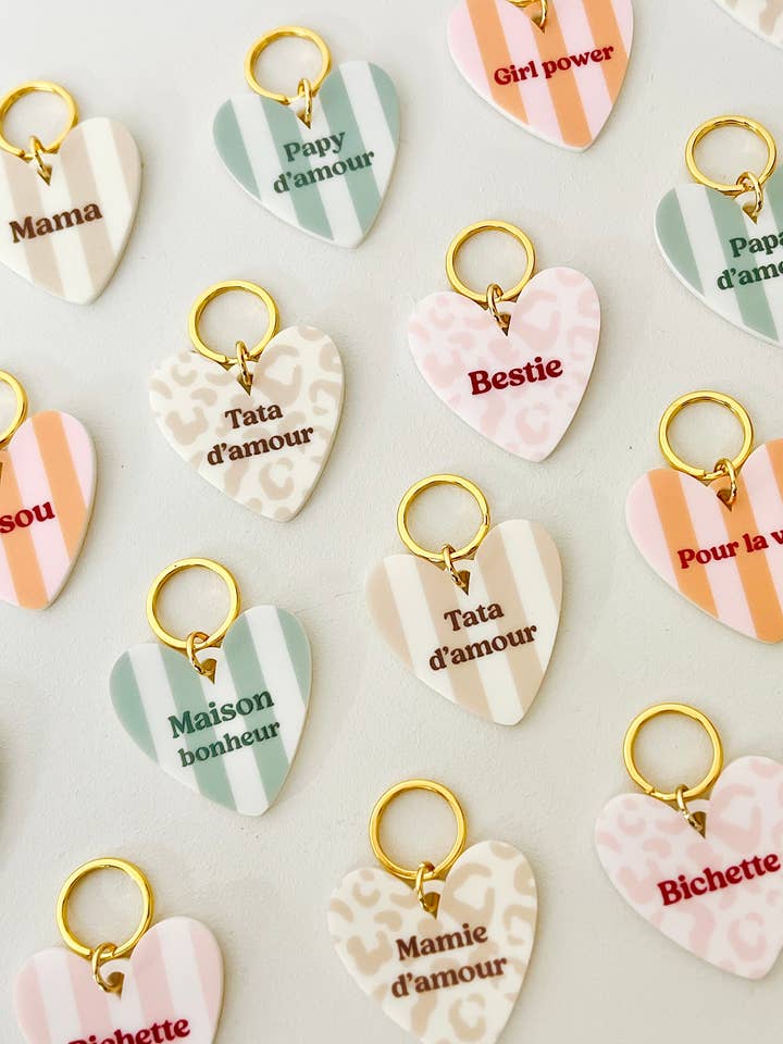 Lovely family heart keychain for wholesale by Print Your Love