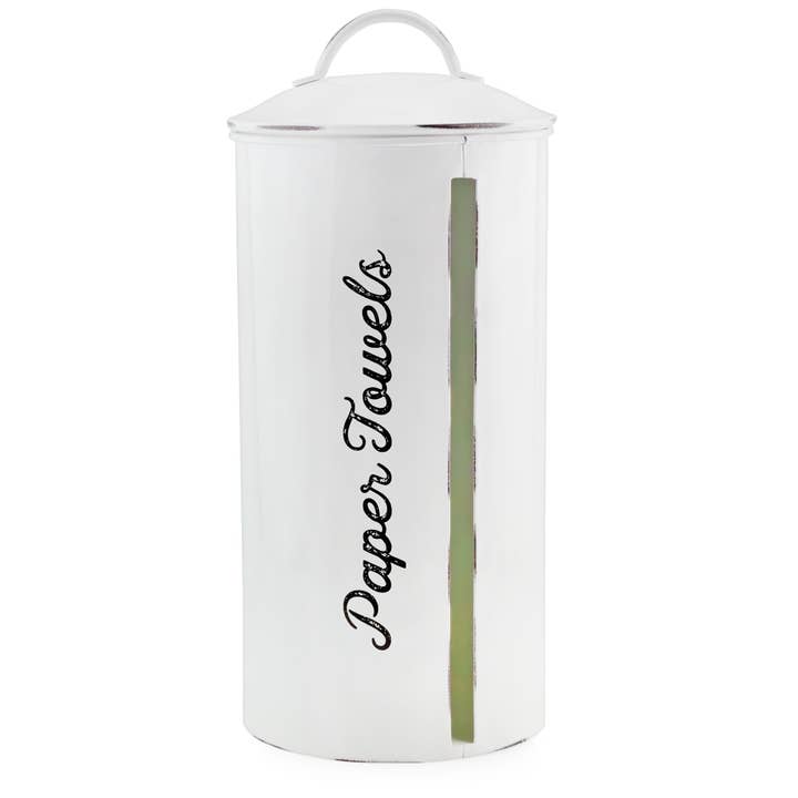 AuldHome Design White Enamelware Paper Towel Holder for wholesale by Kurated Korner