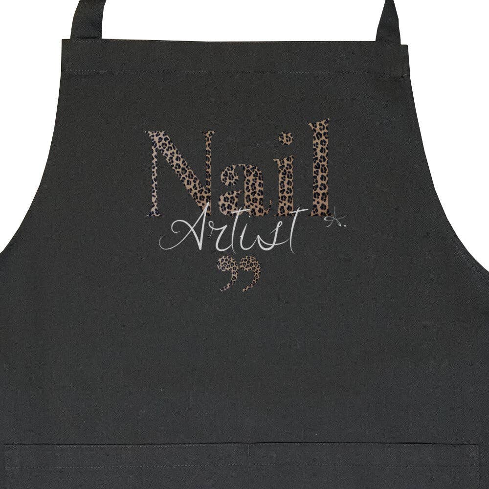 Doriana Cosmetics GmbH - Wholesale Apron - Apron with pocket - nail artist leopard pattern1