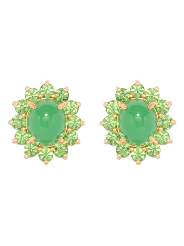 Boucles d'oreilles Georgie en vert pour la vente par Loren Hope