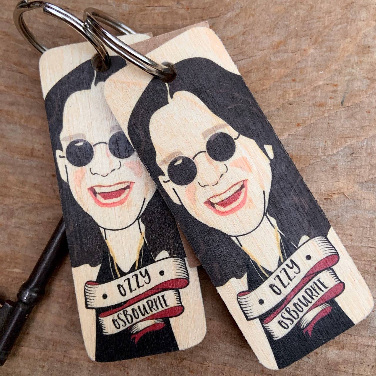 Wotmalike – wholesale Keychain – Unisex – Ozzy Osbourne Character Wooden Keyring1