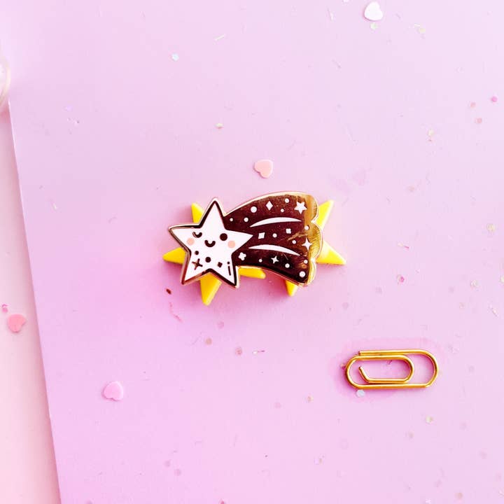 Jino's Art - Wholesale Lapel pin/button - Mini set of Shooting star hard enamel pins - Filler Pin