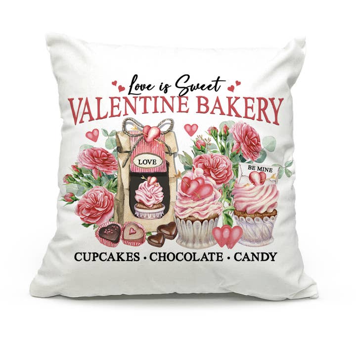 Valentine Bakery Valentine's Day Throw pillow home decor for wholesale by This Joyful Home