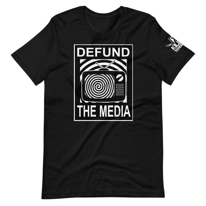 «Defund The Media» - T-shirt unisex a maniche corte per la vendita all'ingrosso da parte di Killer Tendencies LLC