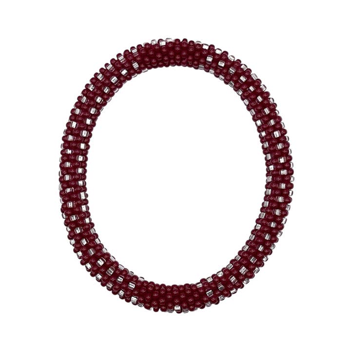 Nepal Mission-Burgundy & Silver Polka Dots for wholesale by Noble Venture