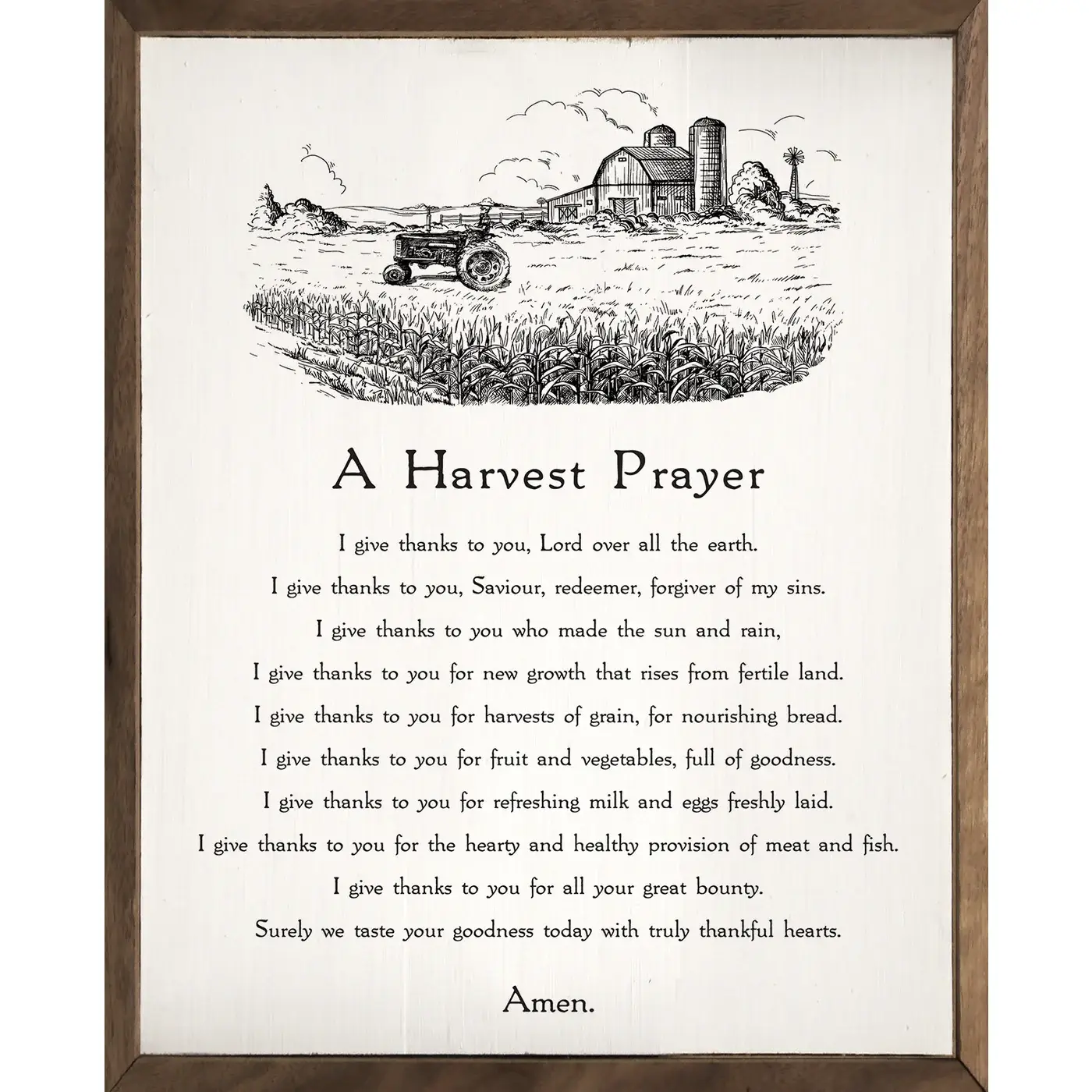 Kendrick Home - Wholesale Wood Wall Art - A Harvest Prayer White0