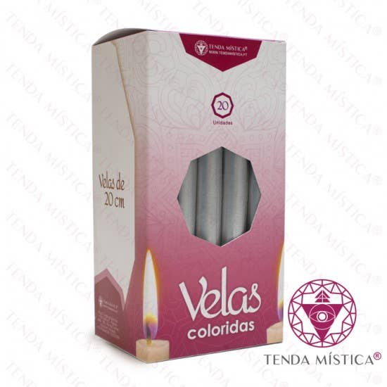 20Cm Silver Candles for wholesale by Tenda Mística
