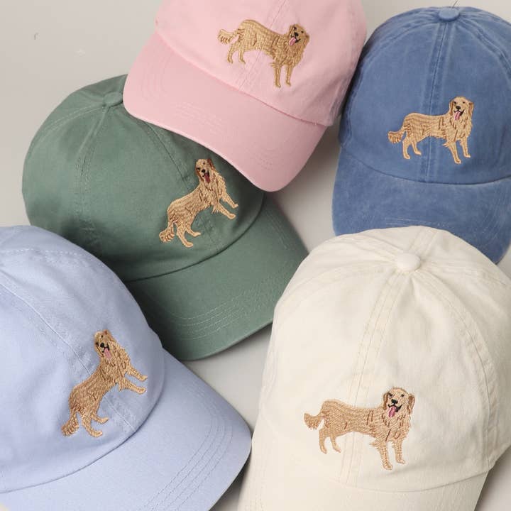 Gorra de béisbol de algodón con bordado de GOLDEN RETRIEVER para venta al por mayor de Fashion City